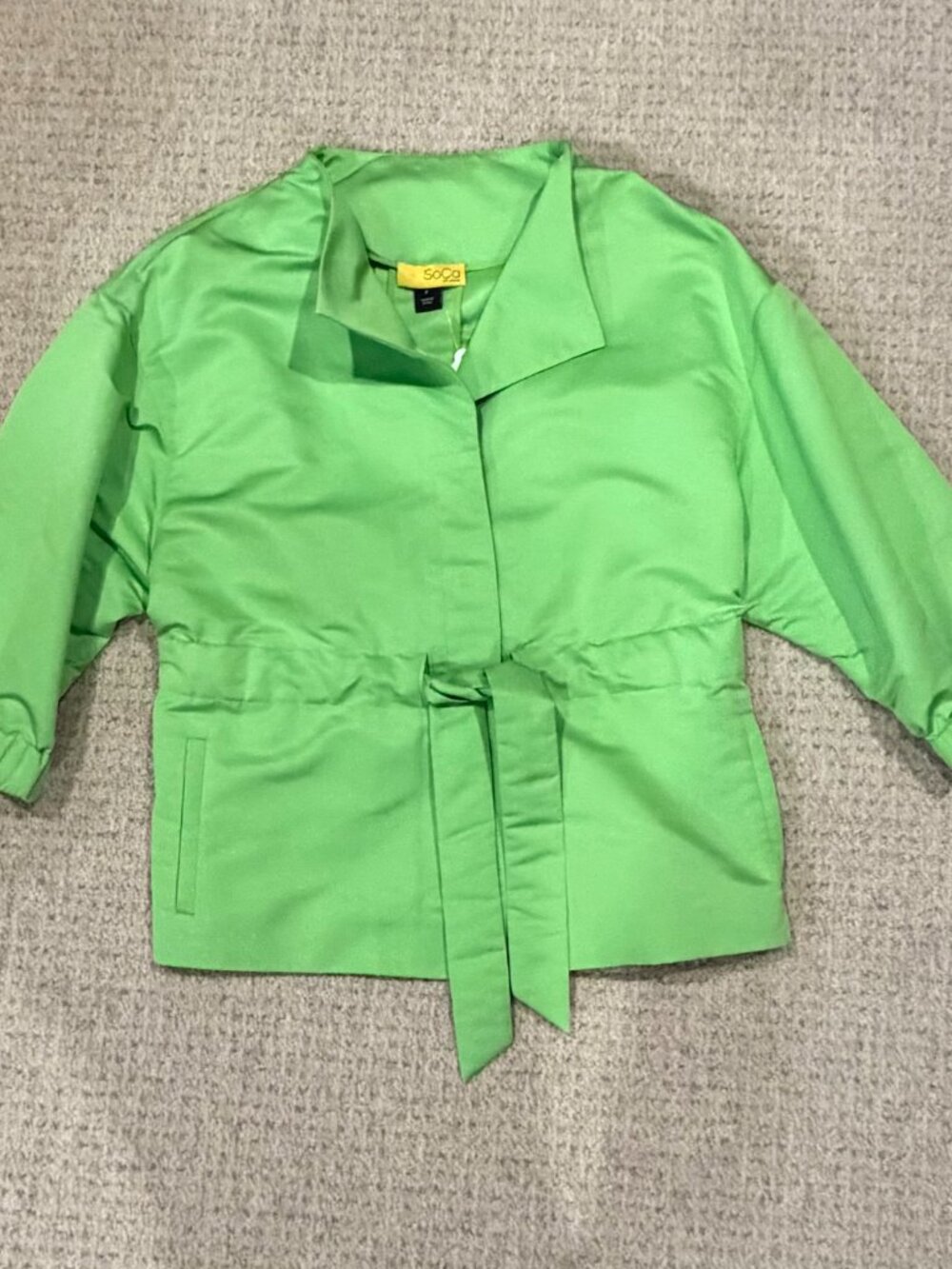 SoCa by St. John Bright Green Belted Lightweight Jacket - Rare, Size P